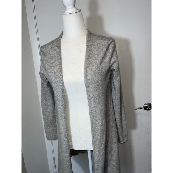 Calypso St. Barth CashmereLight Gray Open Front Long Cardigan Sweater Size XS Wo - Picture 3 of 9